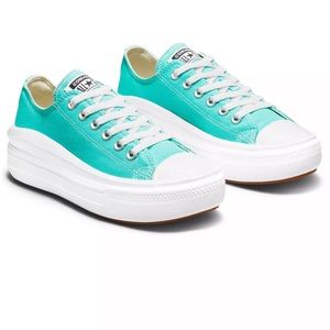 Converse Chuck Taylor All Star Ox Move canvas platform sneakers in electric aqua